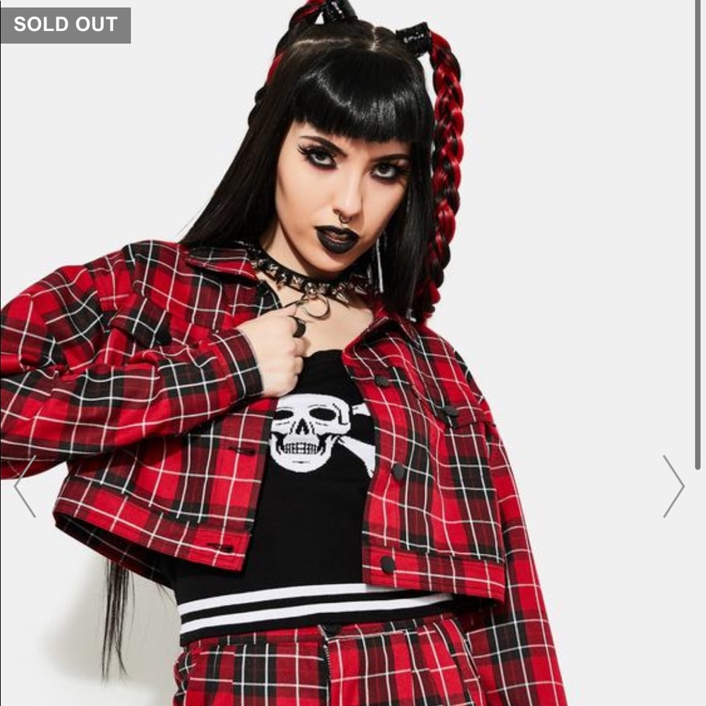 Dolls kill red plaid jacket